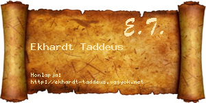 Ekhardt Taddeus névjegykártya